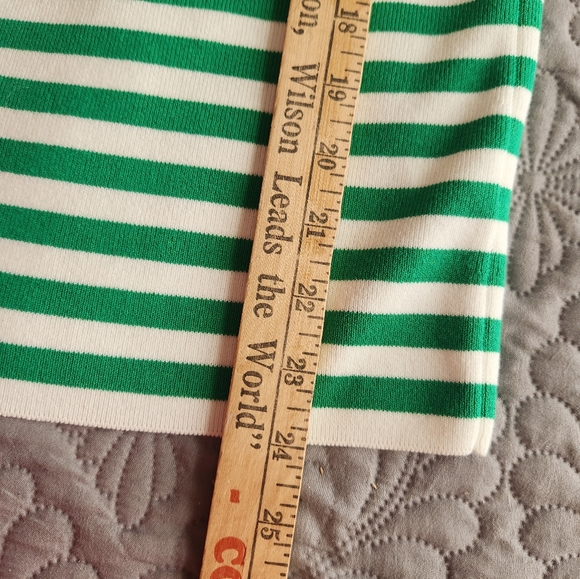 NWT Talbots green and white striped square neck short sleeved sweater MP - Picture 6 of 10